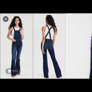 American Eagle Flare Overalls, Sz 2 Reg